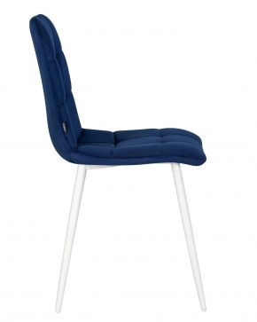 Стул обеденный DOBRIN CHILLY, Темно-синий Holland 60, основание белое в Кудымкаре - kudymkar.ok-mebel.com | фото 3