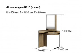 Трюмо "Лофт 10" в Кудымкаре - kudymkar.ok-mebel.com | фото 3