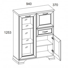 Тумба 1V2D1S, TIFFANY, цвет вудлайн кремовый в Кудымкаре - kudymkar.ok-mebel.com | фото 2