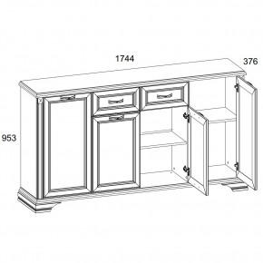 Тумба 4D1S, MONAKO, цвет Сосна винтаж/дуб анкона в Кудымкаре - kudymkar.ok-mebel.com | фото 2