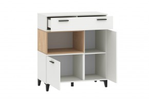 Тумба НМ 013.80 "Bergen" (Белый/Дуб бунратти) в Кудымкаре - kudymkar.ok-mebel.com | фото 2