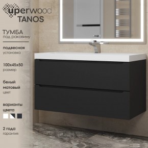Тумба под раковину Uperwood Tanos 100 см, подвесная, черная матовая в Кудымкаре - kudymkar.ok-mebel.com | фото 3