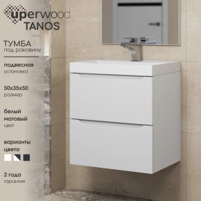 Тумба под раковину Uperwood Tanos 50 см, подвесная, белая матовая в Кудымкаре - kudymkar.ok-mebel.com | фото 6
