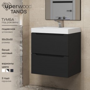 Тумба под раковину Uperwood Tanos 50 см, подвесная, черная матовая в Кудымкаре - kudymkar.ok-mebel.com | фото 4