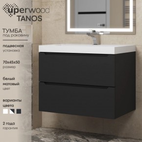 Тумба под раковину Uperwood Tanos 70 см, подвесная, черная матовая в Кудымкаре - kudymkar.ok-mebel.com | фото 3