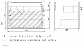 Тумба под раковину Uperwood Tanos 70 см, подвесная, черная матовая в Кудымкаре - kudymkar.ok-mebel.com | фото 7
