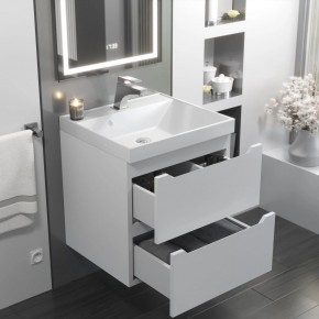 Тумба с раковиной Uperwood Tanos 50 см, подвесная, белая матовая в Кудымкаре - kudymkar.ok-mebel.com | фото 11